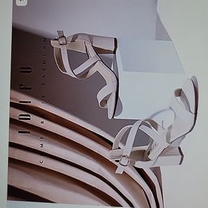 IDIFU IN3 Grace strappy chunky block heel sandal open toe Nude Nubuck sz 10 New…